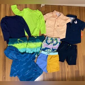 Toddler Swim Bundle Shorts Rashguard Hat UPF Water Wicking Terrycloth Hoodie 2T